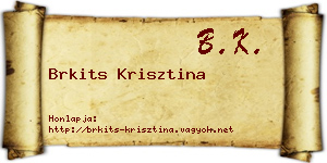 Brkits Krisztina névjegykártya